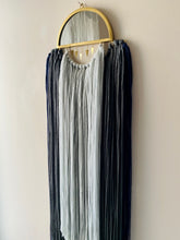 Load image into Gallery viewer, Handmade Fiber Wall Hanging Navy Grey