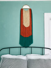 Load image into Gallery viewer, Handmade Fiber Wall Hanging Teal Orange