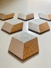 Load image into Gallery viewer, Geometric Hexagon Cork Coasters White