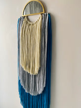 Load image into Gallery viewer, Handmade Fiber Wall Hanging Cream Teal
