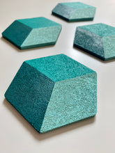 Load image into Gallery viewer, Geometric Hexagon Cork Coasters Teal