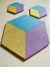 Load image into Gallery viewer, Hexagon Pin Display Cork Board Trivets Pastel