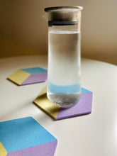 Load image into Gallery viewer, Hexagon Pin Display Cork Board Trivets Pastel