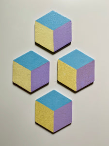 Geometric Hexagon Cork Coasters Pastel
