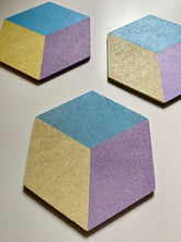 Load image into Gallery viewer, Hexagon Pin Display Cork Board Trivets Pastel