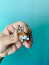 Load image into Gallery viewer, Corgi Sploot Enamel Pin
