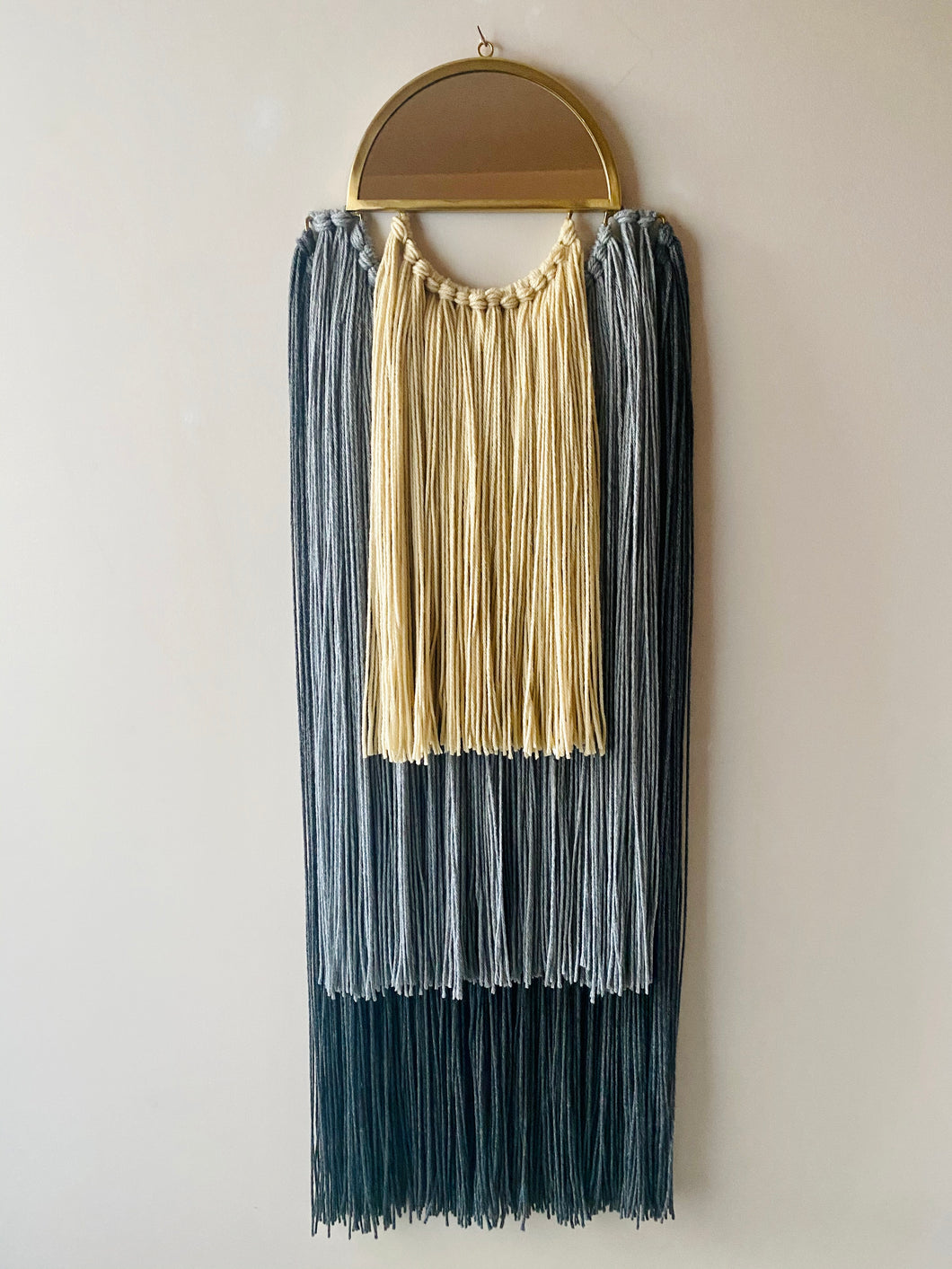 Handmade Fiber Wall Hanging Grey