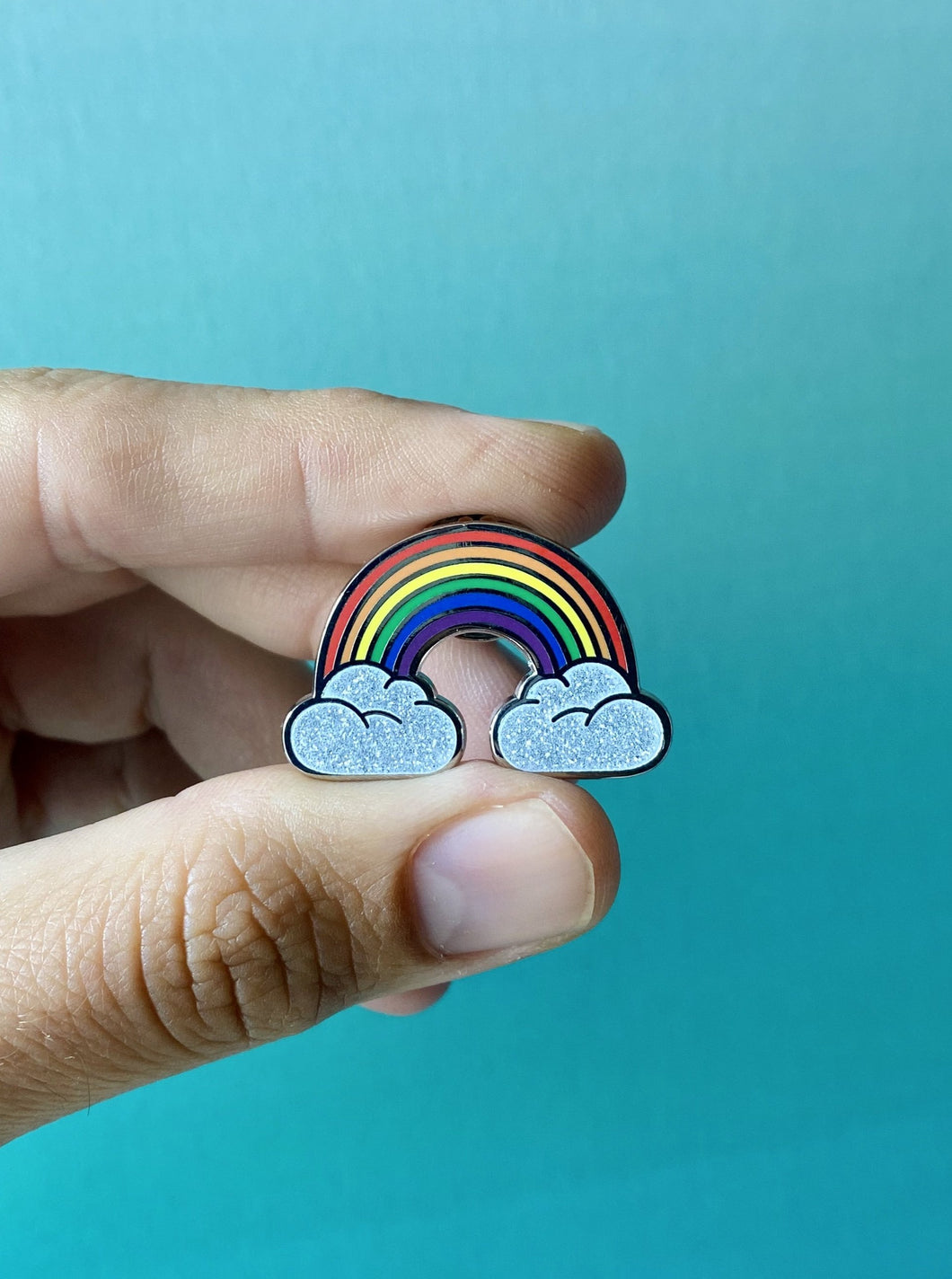 Rainbow Clouds Pride Enamel Pin