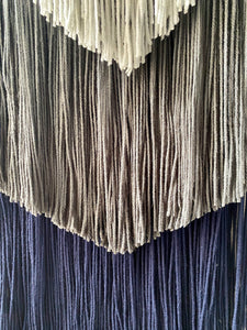 Handmade Fiber Wall Hanging Navy Grey