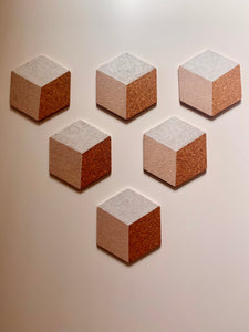 Geometric Hexagon Cork Coasters White