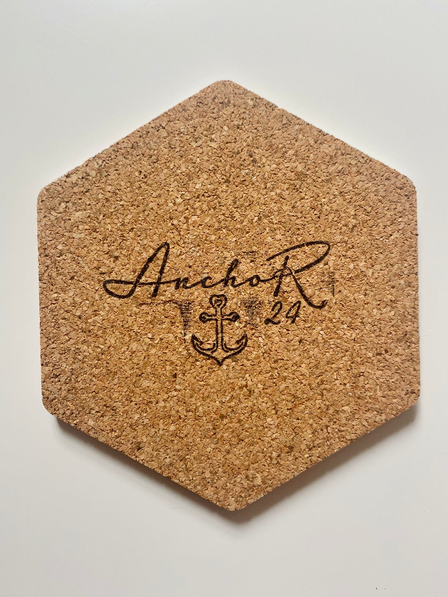 Geometric Hexagon Cork Coasters White – anchortwentyfour