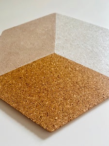 Hexagon Pin Display Cork Board Trivets White