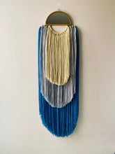 Load image into Gallery viewer, Handmade Fiber Wall Hanging Cream Teal
