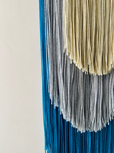 Handmade Fiber Wall Hanging Cream Teal