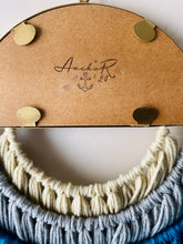 Load image into Gallery viewer, Handmade Fiber Wall Hanging Cream Teal
