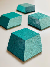 Load image into Gallery viewer, Geometric Hexagon Cork Coasters Teal
