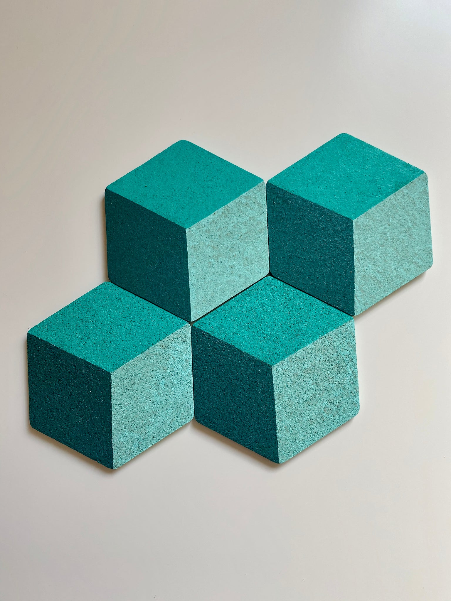 Geometric Hexagon Cork Coasters White – anchortwentyfour