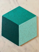 Load image into Gallery viewer, Hexagon Pin Display Cork Board Trivet Teal
