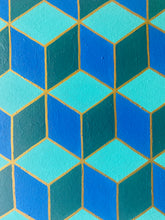 Load image into Gallery viewer, Geometric Teal Canvas Painting
