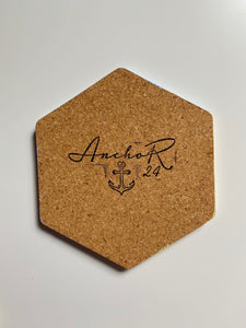 Geometric Hexagon Cork Coasters Pastel