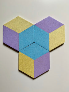 Geometric Hexagon Cork Coasters Pastel
