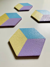 Load image into Gallery viewer, Geometric Hexagon Cork Coasters Pastel
